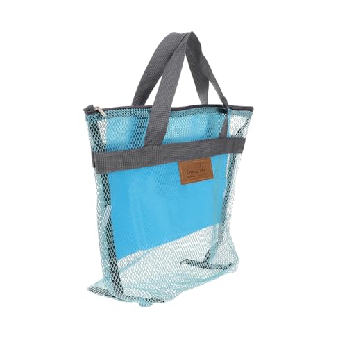 NOLITOY Large-Capacity Portable Mesh Tote Bag with Zippered Pocket for Women for Travel Beach or Pool Use Stylish and Functional Washing Storage Bag