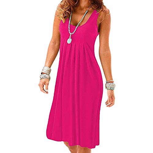 Image of AELSON Womens Summer Casual Sleeveless Mini Printed Vest Dresses