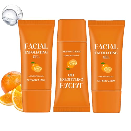 Facial Exfoliating Gel, Hydrating Scrub for Women, Purifying Exfoliator for Face and Body, Deep Cleansing, Moisturizing & Rejuvenating, Skin Facial Exfoliating Gel (3PC, One Size)