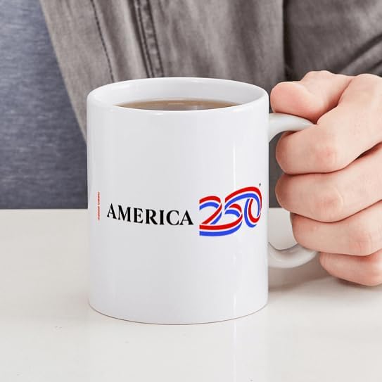 CafePress America250: Black Horizontal Logo 11 oz (325 ml) Ceramic Coffee Mug