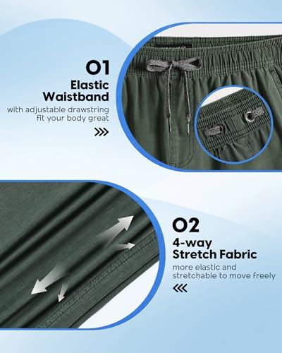 Image of maamgic Men's 5 inch Inseam Shorts Pull-On Relaxed Fit Comfort Stretch Short Shorts with Pocket