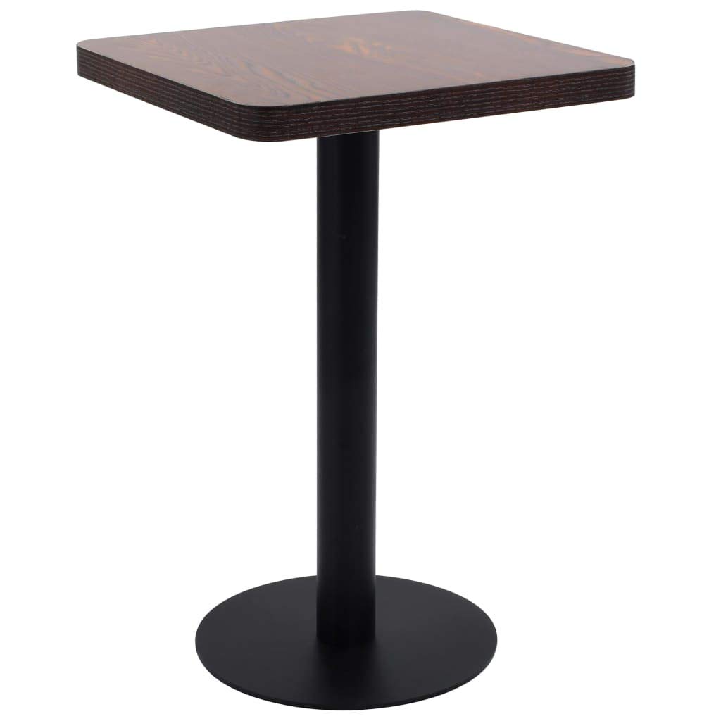 vidaXL Bistrotisch für 2 Personen Bartisch Bartresen Stehtisch Tresentisch Esstisch Tisch Küchentisch Partytisch Dunkelbraun 50x50cm MDF