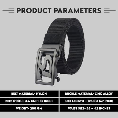 Image of TUSHI Ratchet Golf Casual Belt for Men, Nylon Web Tactical Work Belt with Automatic Slide Buckle