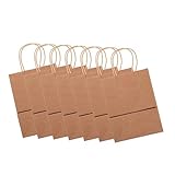VALICLUD 20 Stück Tragetasche aus Kraftpapier Brottüten aus Papier Kraftbeutel mit Griffen strapazierfähige Papiertüte Verpackungstüten aus Papier braune Taschen mit Griffen Khaki