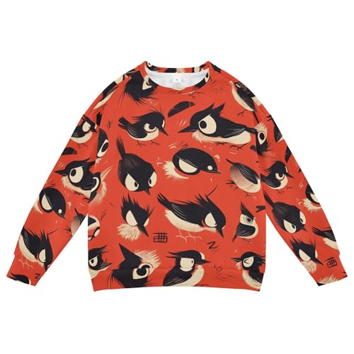 JUNZAN Cute Cartoon Woodpecker Red Kids Girls Sweatshirt Hoodie Fleece Tops Clothing Shirts Athletic 4T