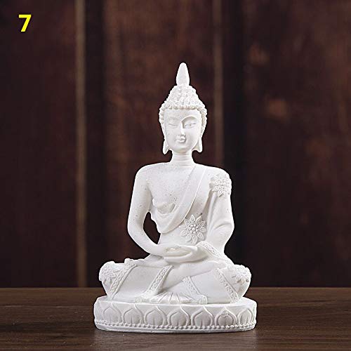 MKYXLNNature Sandstone Miniature Buddha Statue Meditation Sculpture Home Decoration