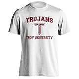Troy Trojans Retro Distressed Short Sleeve T-Shirt White