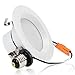 TORCHSTAR 4 Inch Dimmable Recessed LED Downlight, 10W (75W Equiv.), White Trim Attached, Trim Interchangeable, for All Furnishing Styles, 2700K Soft White, ETL-Listed, 3 Years Warranty, Pack of 4