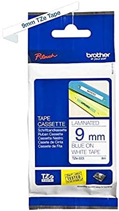 Brother TZe-221 Labelling Tape Cassette, 9 mm (W) x 8 m (L), Laminated, Brother Genuine Supplies - Black on White