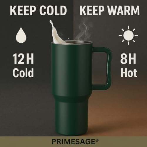 Image of PRIMESAGE Tumbler with Straw Sipper Water Bottle for Adults Sipper Tumbler Bottle Insulated | 1200ml Green