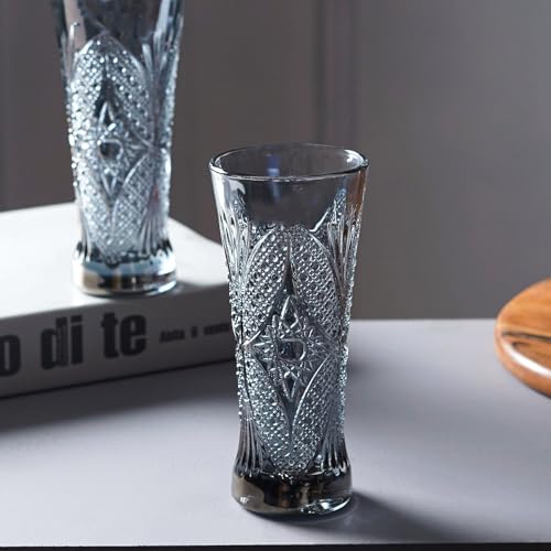 Image of bellemax 300 ML Premium Juice Glasses Drinking Glasses,Highball Lead-Free Glasses,Tumblers for Water,Juice,Beer,Cocktail and Mixed Drinks - 6 Pieces,Transparent (BM-11)