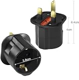 VGUARD Adapter europejski na brytyjski – 6-pak adapter wtykowy adapter wtyczki UE do Wielkiej Brytanii 2-pinowy adapter wtyczki do 3-pinowego konwertera podróżnego z Francji, Włoch, Hiszpanii, Niemiec