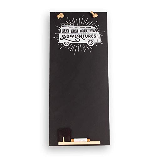 Chalkboards UK Camper Van - Pizarra fina fina para cocina con cuerda, bandeja y tiza (60 x 26,5 x 1 cm), color negro