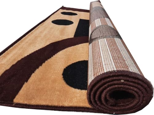 Image of Home Decore Acrylic Carpet for Your Living Room & Drawing Room Aywhere in Your Home Size - 7 X 10 Ft (Brown Beige)