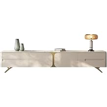 Media Console Large Capacity Storage Tv Cabinet for Small Living Room with Stainless Steel Metal Cabinet Legs, Easy to Clean Entertainment Center