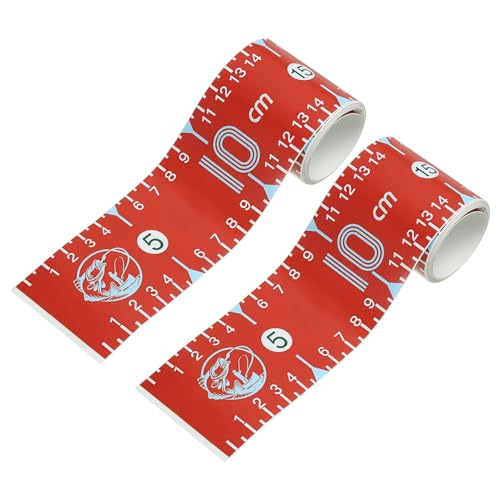 PATIKIL Adhesive Fish Ruler, 2 Pack 51 Inch Fish Measuring Tape Sticker Tape Waterproof for Fishing Boat Kayak Workbench, Red