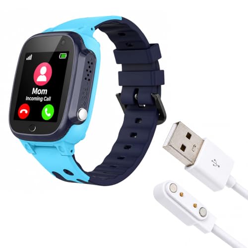 Image of SeTracker M2 Kids Smartwatch for Boys & Girls | Calling Smart Watch for Kids | 2-Way Calling, SOS & Safe Zone Alert, Location Tracker, Camera, Voice Chat, App Control | 4G /5G SIM Supported | (Blue)