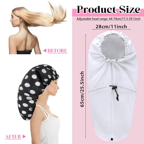 Bonnet de douche pour tresses et dreadlocks (Lot de 2) - Version longue imperméable