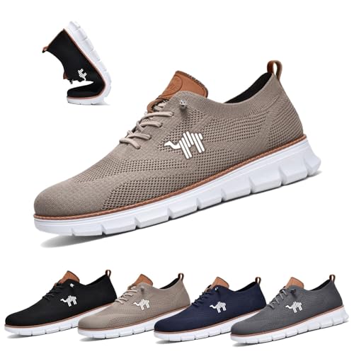 COITROZR Zapatillas Hombre Sin Cordones,Zapatillas Senderismo Hombre Transpirables Y Ligeras Con Soporte De Arco, Antideslizantes Para Caminar, Trekking Y Actividades Al Aire Libre(Brown 3,42 EU)