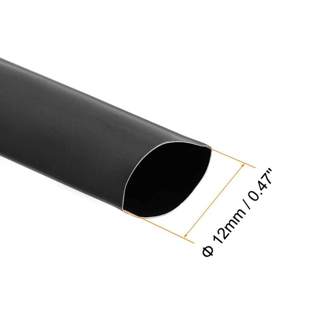 Unifizz Heat Shrink Tubing 12mm Dia 20mm Flat Width 2:1 Ratio Shrinkable Tube Cable Sleeve 7m - Black - Image 2