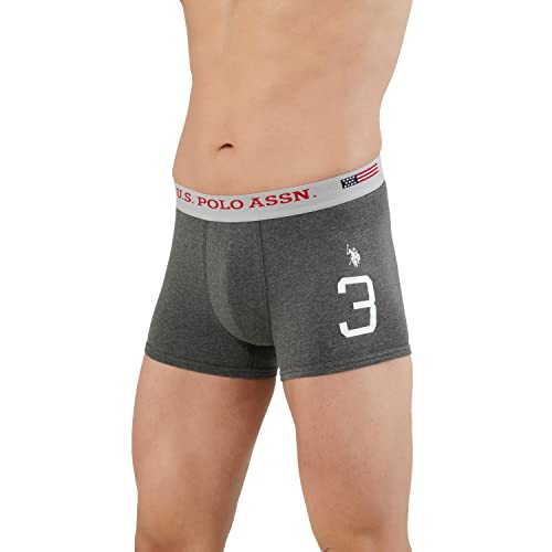 Image of U.S. Polo ASSN. Mens I015 Anti Microbial Branded Stretch Cotton Underwear Trunk -Pack of 1