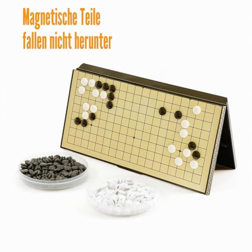 Luoyer Go Spielset Magnetisch Zusammenklappbares Brettspiel Tragbares traditionelles chinesisches Weiqi Set mit magnetischen Steinen für Erwachsene Reise Gomoku (Klein 28 cm)