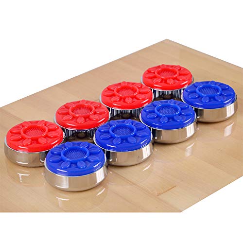 G&S Shuffleboard Pucks for Pro Shuffleboard Table, Pattern Shuffleboard Puck 2-5/16\" (58mm), Set of 8, Red and Blue - Thumbnail 3
