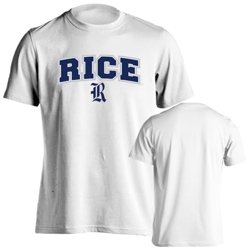 Rice Owls Classic Arch Mascot Short Sleeve T-Shirt White 2X-Large