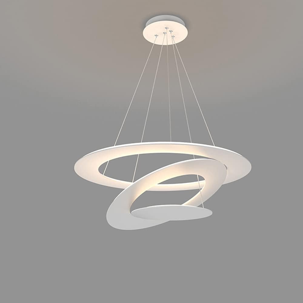 Lustre moderne salon et salle à manger avec éclairage LED suspendu blanc 56W