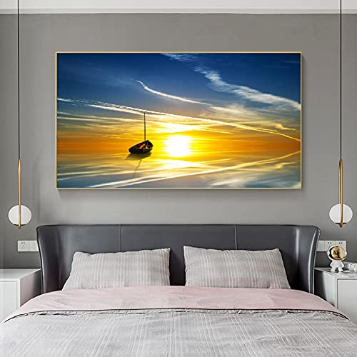 Peinture de paysage coucher de soleil abstrait pour décorer votre chambre