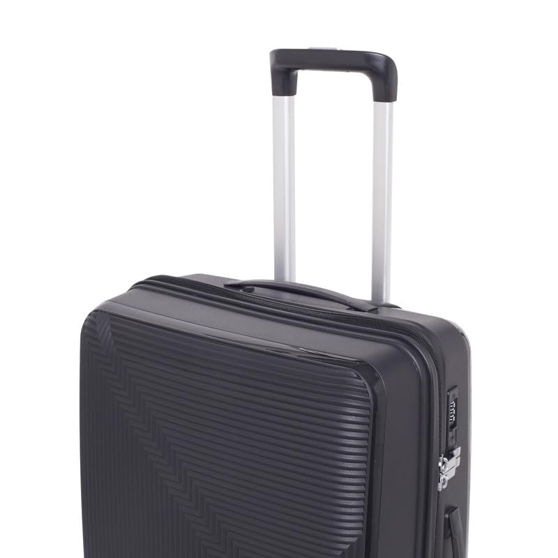 Image of SWISS MILITARY Maze 24-Inch Hard Top Peach Luggage Trolley Bag Durable Polypropylene Body TSA Lock Body-Coloured 360 Degree Rotating 8 Wheels Lightweight Stylish Travel Suitcase