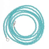 Turquoise Seed Bead Necklace Matte Finish, Thin 1.5mm Single Strand