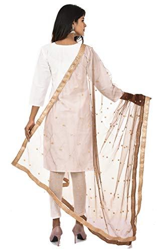 Image of YOUTHQUAKE Women's Embroidered Net Dupatta