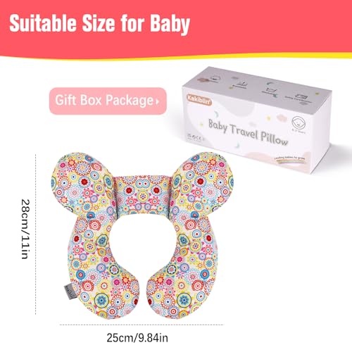 Image of KAKIBLIN Baby Neck Pillow, Upgraded Baby Support Pillow,Baby Neck Support Pillow for Carseat, Newborn Neck Support for Car Seat,Pushchair,Travel (Flower)