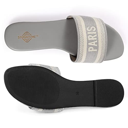 Image of STUNAHOME Summer Flat Sandals for Women Fashion slide Sandals Womens