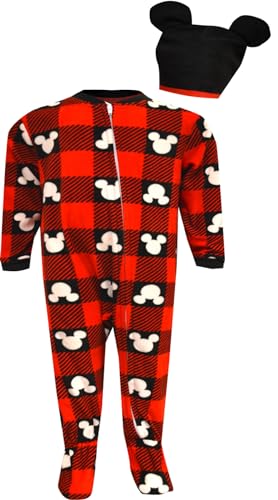 Boys Disney Mickey Mouse Fleece Footie Toddler Blanket Sleeper Pajamas