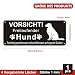 DAOUZL Vorsicht Freilaufender Hund, 1 Stück Achtung Hund Schild, Schild Warnung vor Dem Hund, Warnschild Hund Aluminium mit Selbstklebend und Vorgebohrten Löchern, 25x 10cm, Innen/Außen (1)