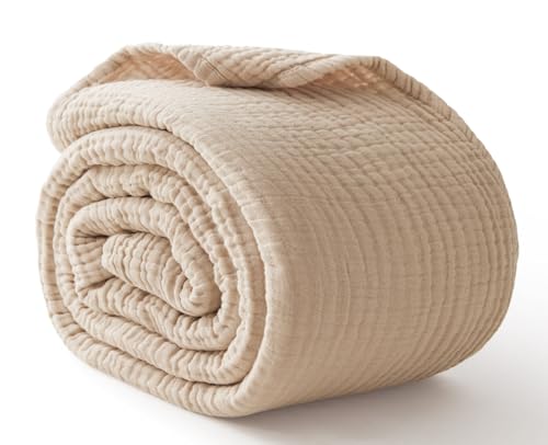 6 Layers Cotton Muslin Blankets Large, Lightweight Cotton Throw, Cooling Soft Throw Blanket for...