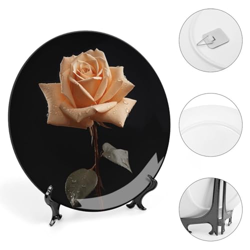Assiette décorative en porcelaine de 25,4 cm avec son support de présentation élégant - 5