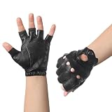 Luwint Kids Leather Fingerless Gloves for Cycling Cosplay Costume Dancing, Black, Boys & Girls 3-5 Years