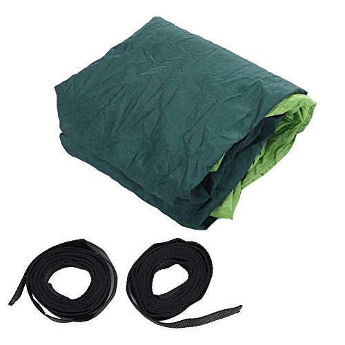 Hamaca Doble portátil de Viaje para Acampar, Cama Colgante con Correa para árbol (Fruta Verde mezclada con Verde Oscuro.)