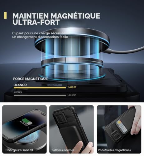 Coque iPhone 14 Pro Max avec couverture caméra coulissante noire - 3