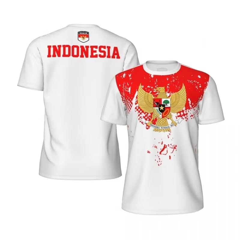 T-shirt foot Indonésie manches courtes, t-shirt sport homme col rond respirant