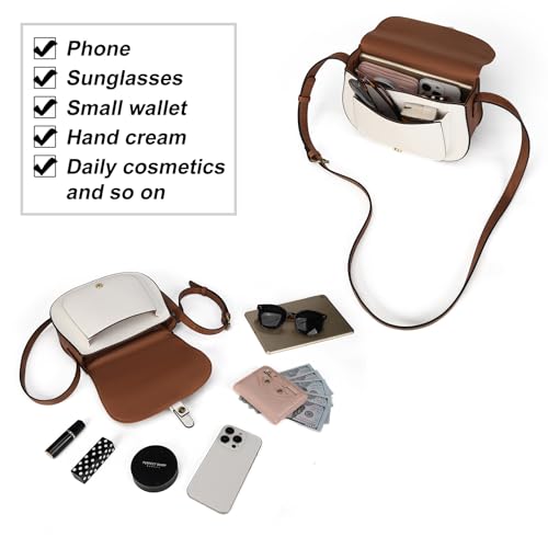 Image of AFKOMST Crossbody Bags for Women,Small Saddle Purse and Boho Cross Body Handbags,Vegan Leather