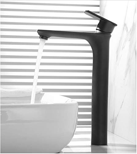 Mitigeur d'eau en laiton à levier unique noir mat anti-fuite