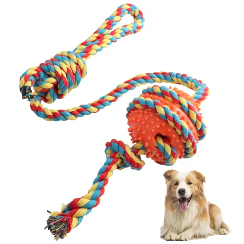 Rapidbok Pelota para Perros con Cuerda, Pelota con Cuerda para Perros, Pelota de Entrenamiento para Perros, Pelota para Perros Indestructible, Pelota Interactiva para Perros Grandes y Pequeños