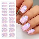 JMEOWIO Nagelfolie UV Härtend Blumen UV Gel Nail Strips Nagelsticker Nagelaufkleber Nail Art Dekoration Nageldesign Zubehör