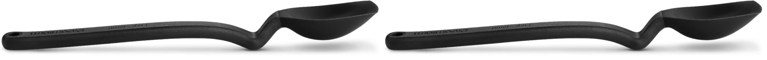 Dreamfarm Mini Supoon | Non-Stick Silicone Sit Up Scraping & Cooking Spoon with Measuring Lines | Black (Pack of 2)