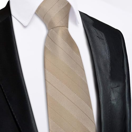 Image of Hi-Tie Zipper Ties for Men Pre-tied Tie Set Lapel Pin Pocket Square and Cufflinks Formal Business Wedding Adjustable Necktie