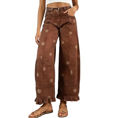 Jeans barrel femme floral pour vos sorties d'été